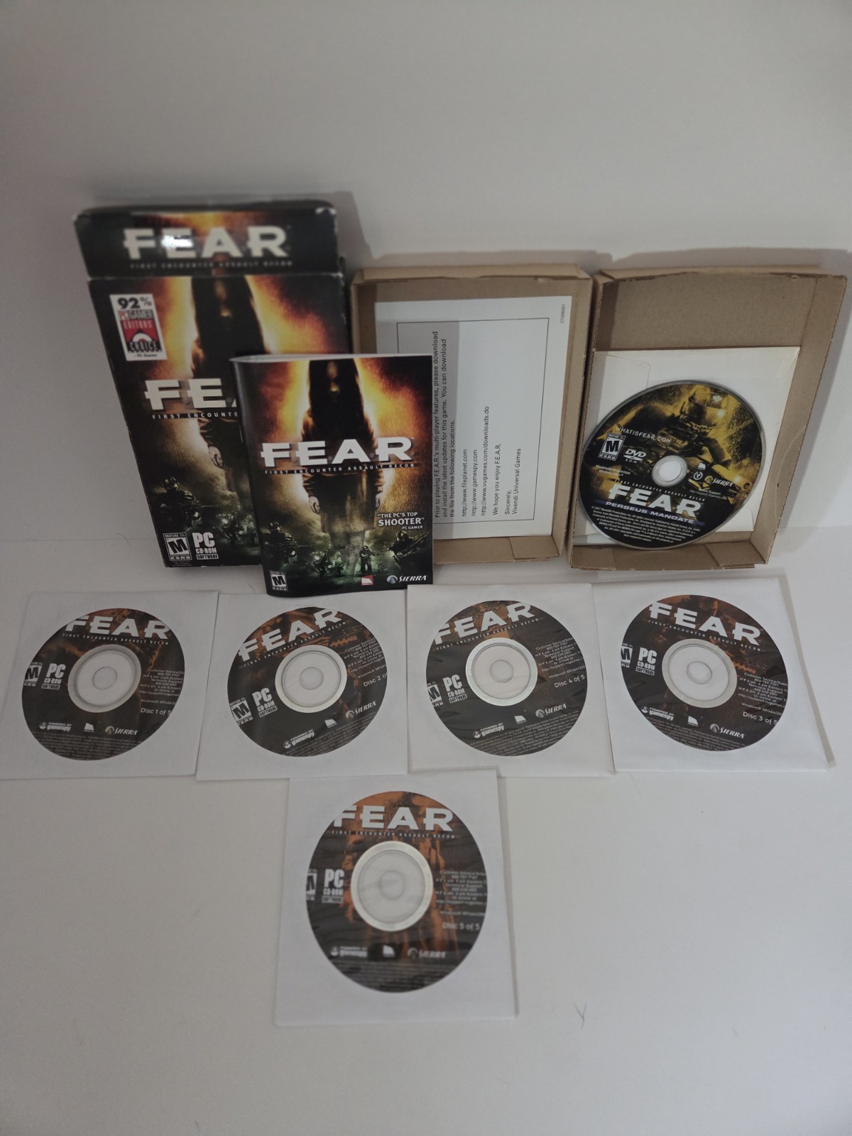 Fear PC CD ROM Perseus Mandate DVD ROM