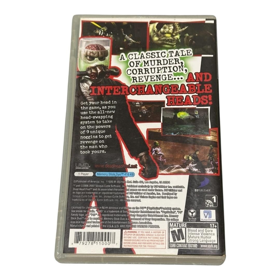Dead Head Fred PSP Video Game D3publisher M Action Adventure NTSC-U/C 2007 UMD