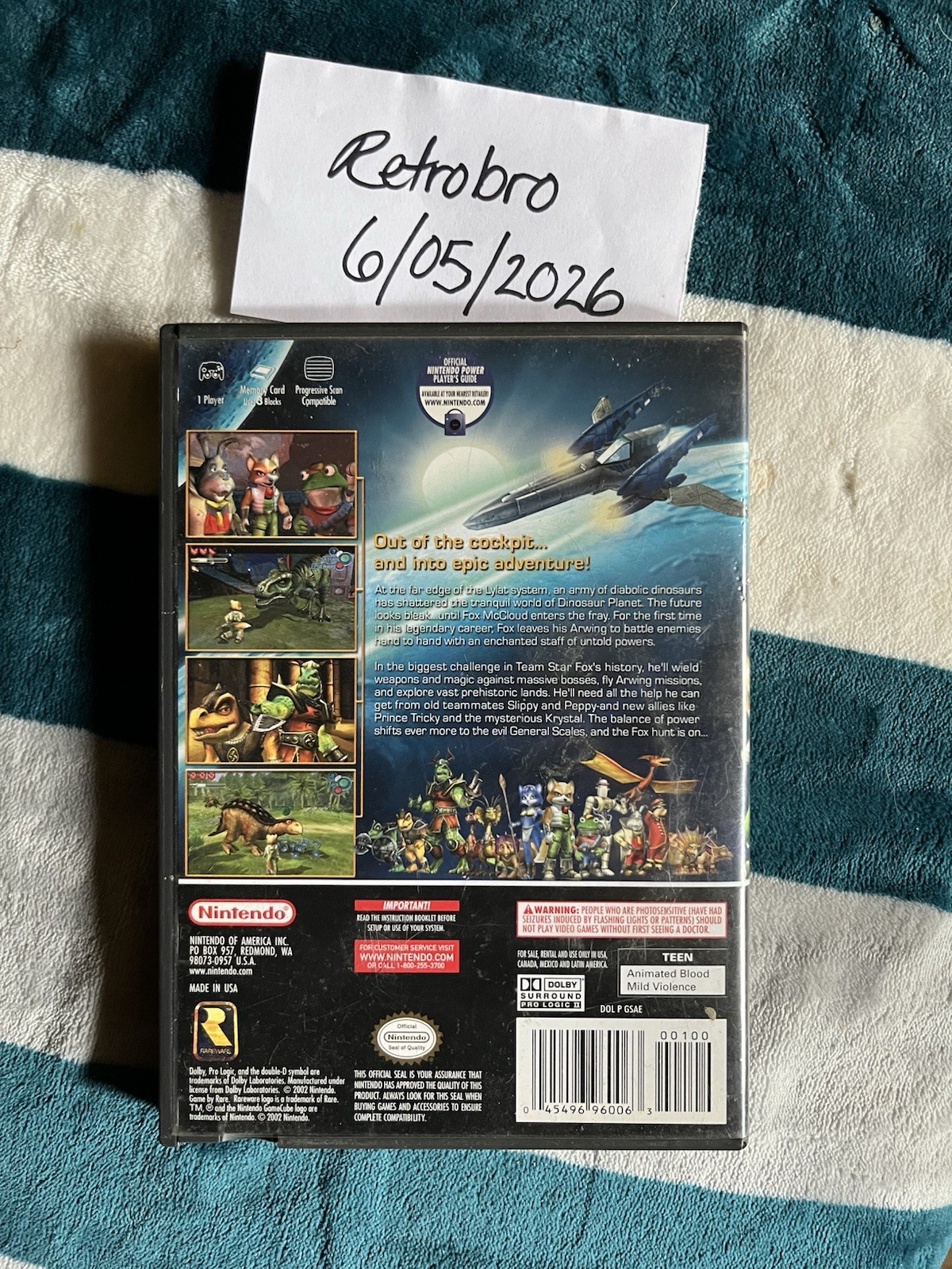 Nintendo Star Fox Adventures GameCube NTSC-U/C 2002 T-Teen Action No Manual