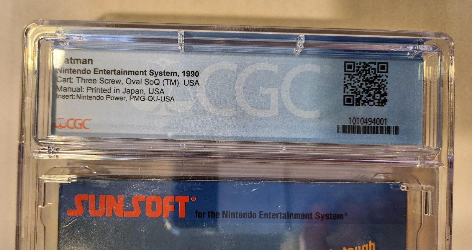 Batman NES – Sunsoft – CIB – CGC Graded 8.0 – Oval SoQ – Three Screw Cart