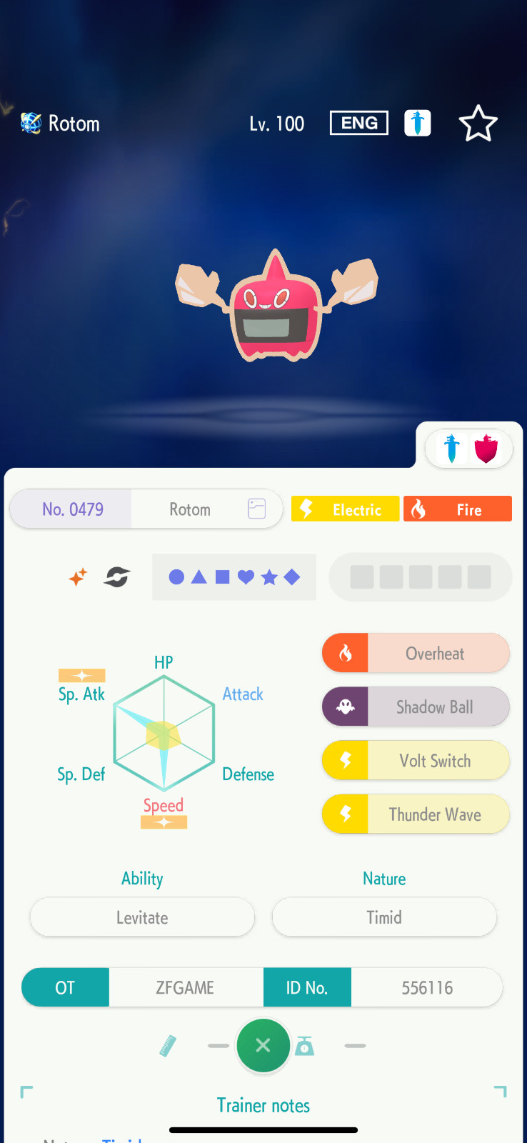 ✨6IV SHINY Heat Rotom + EVS🚀 POKEMON HOME✨Champions✨Online delivery⚡