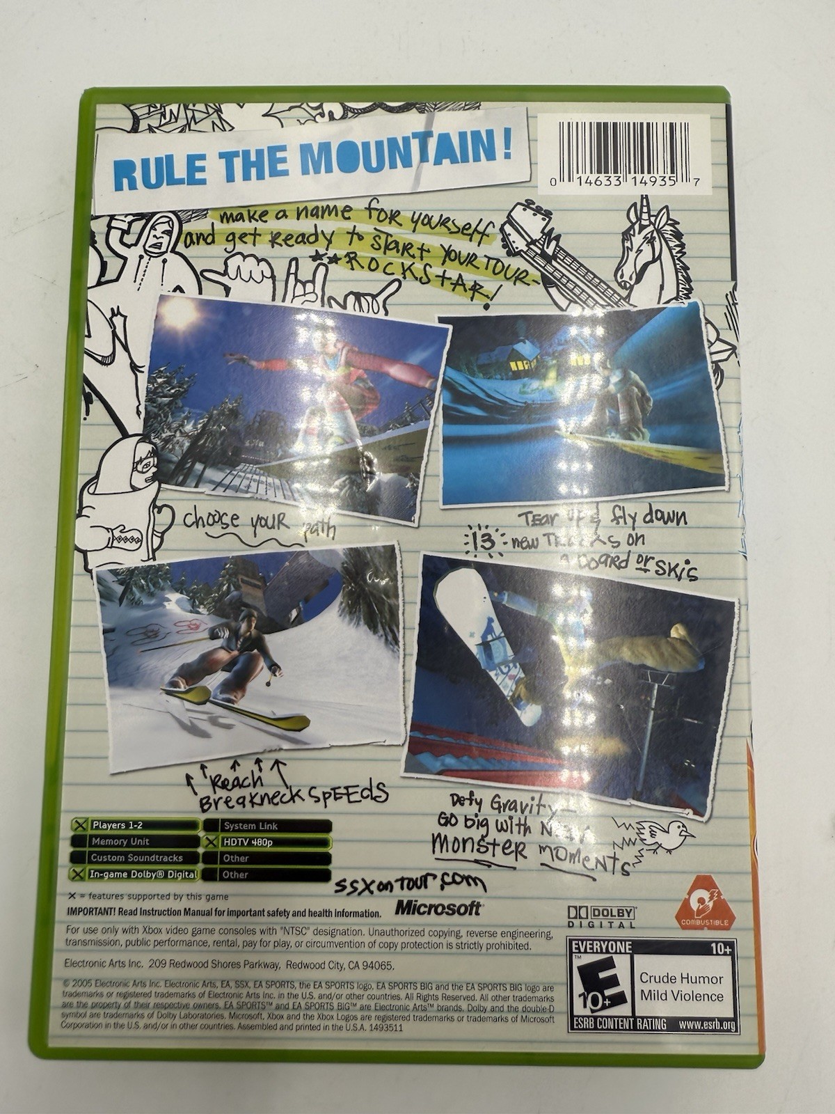 SSX On Tour (Microsoft Xbox, 2005) Complete w/ Manual