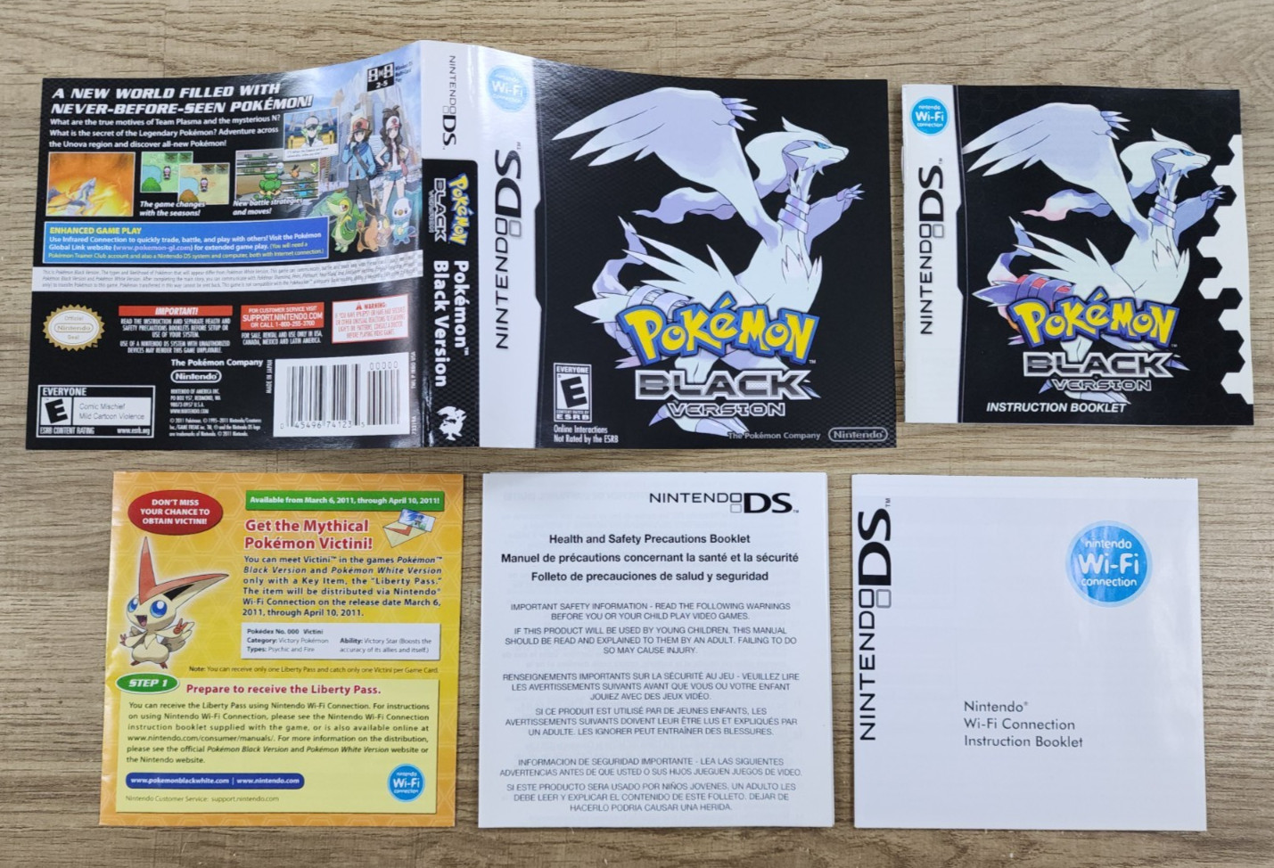 COVER MANUAL INSERTS ONLY – NO GAME – POKEMON BLACK- NINTENDO DS