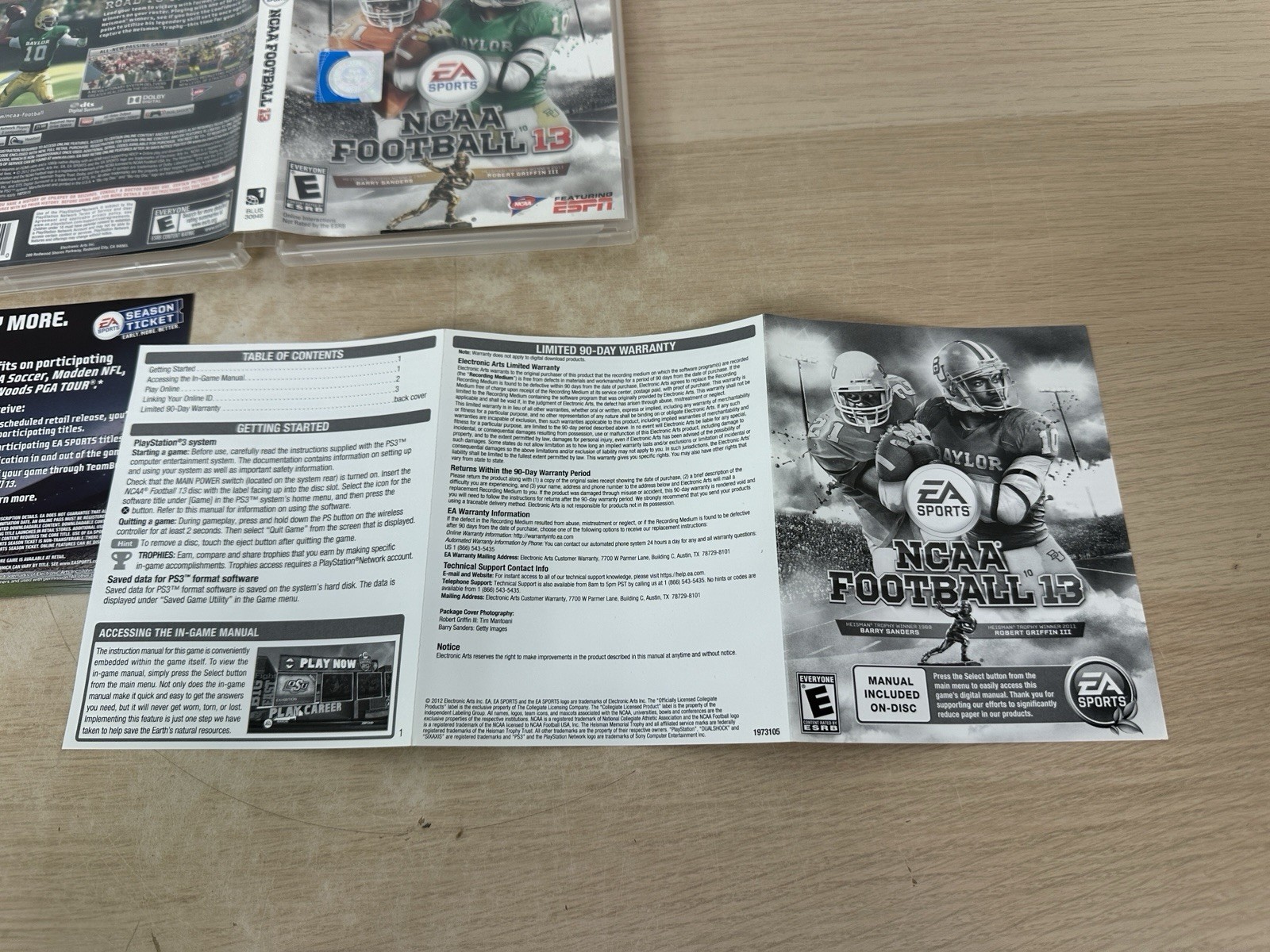 NCAA Football 13 – PlayStation 3, PS3 – CIB Complete w/ Manual & Insert – Tested