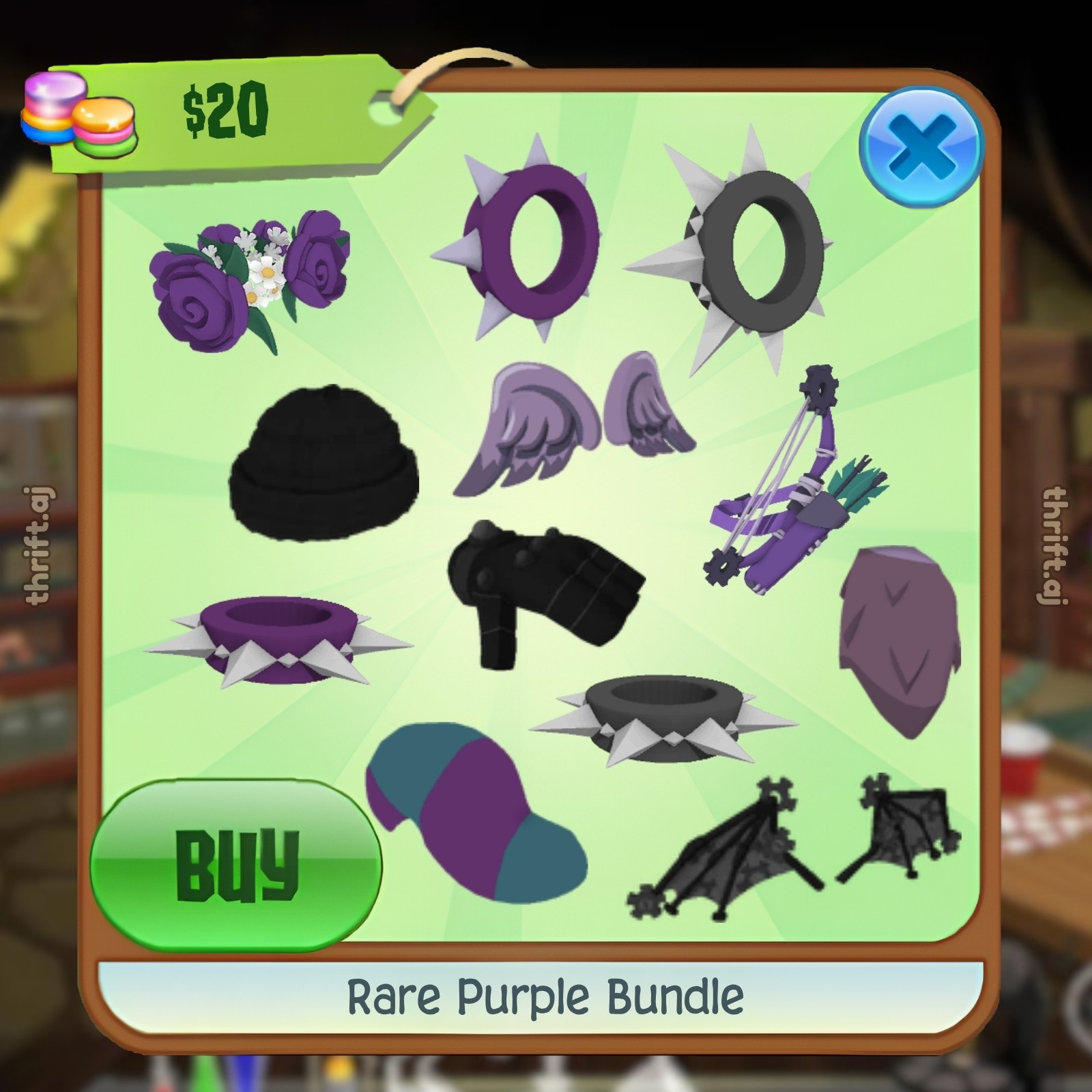 Animal Jam Classic (AJC) | Rare Purple Clothing Bundle (READ DESCRIPTION)