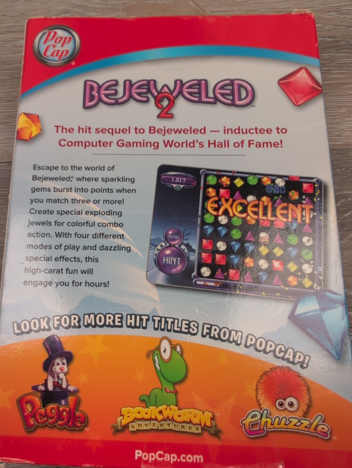 Bejeweled 2 (Windows/Mac, 2004) Jewel Case PC CD Game Big Box