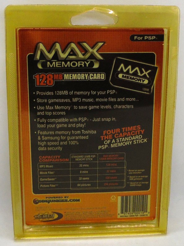 Max Memory PSP 128MB Memory Card Playstation Portable Pro Duo