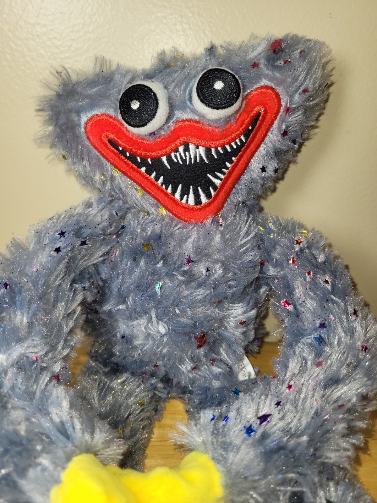 Poppy Playtime Gray Huggy Wuggy Starry Fur Plush Stuffed Animal Hug Hands