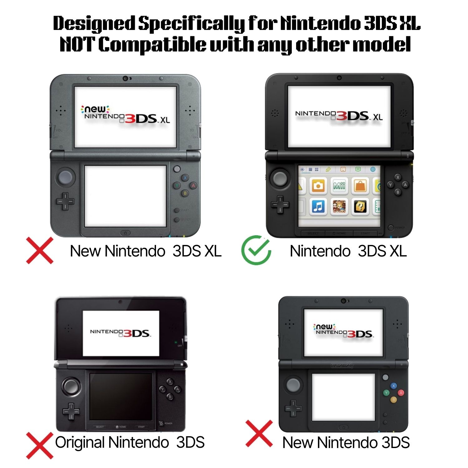 Clear Hard Crystal Protective Case Cover For Nintendo 3DS XL LL