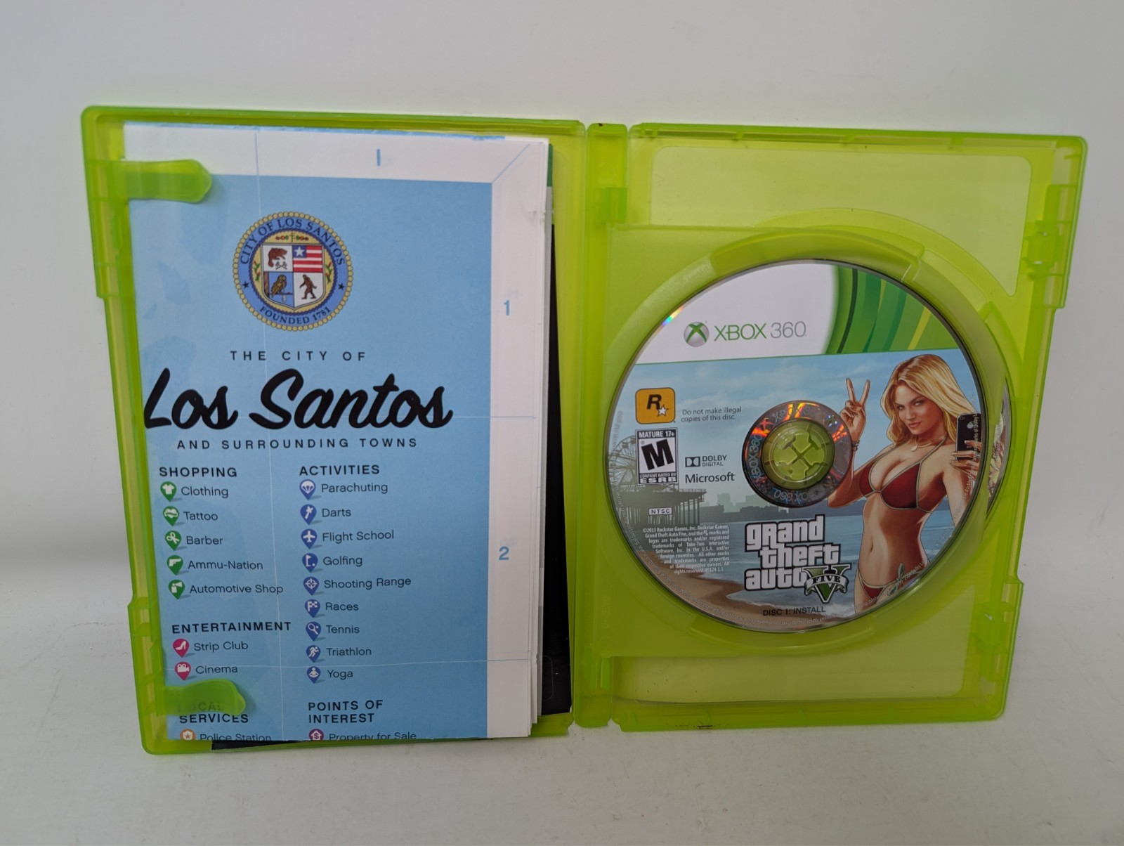 Grand Theft Auto 5 (Microsoft Xbox 360, 2013) Rockstar Games CIB w/Manual & Map