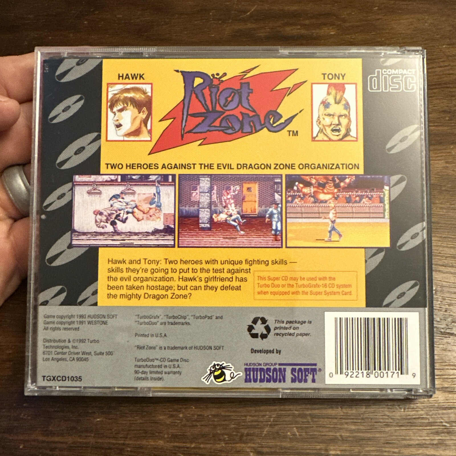 Riot Zone (TurboGrafx-CD TurboDuo) Complete – Tested – Authentic