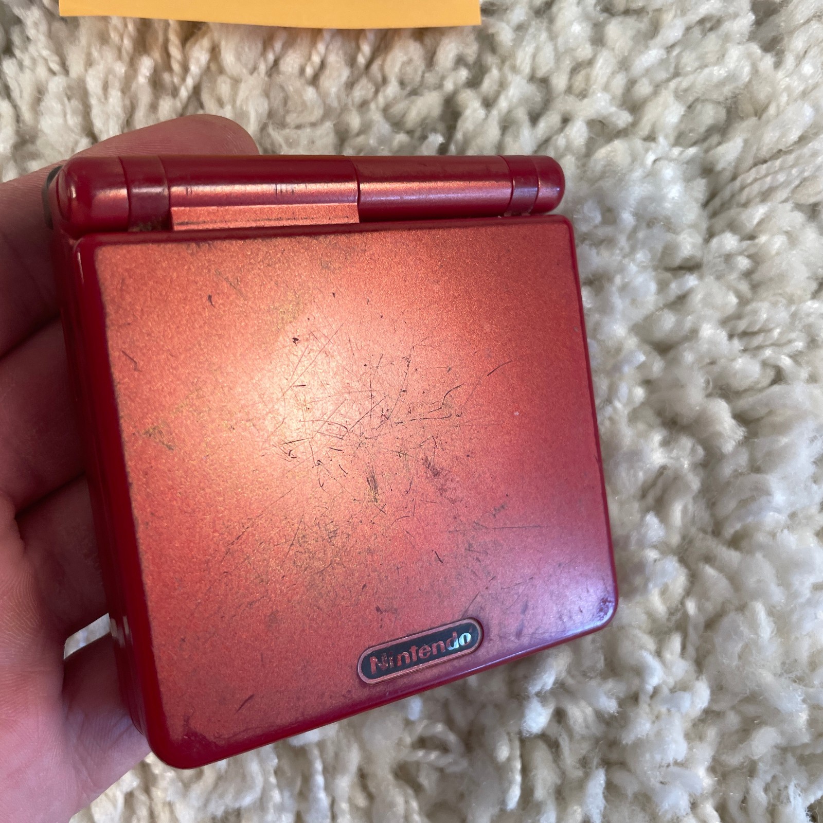Nintendo Gameboy Advance GBA SP Handheld System Console Flame Red Model AGS-001