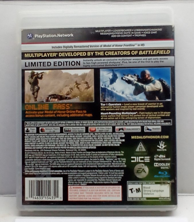 Medal of Honor Limited Edition (PlayStation 3, 2010) Complete Tested Working