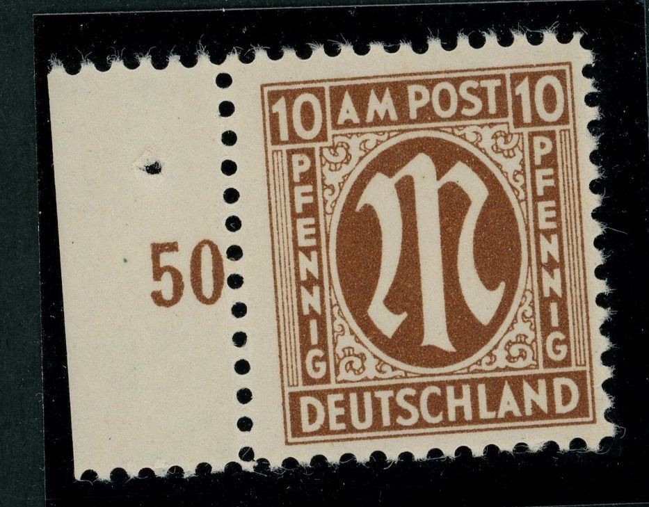 All. Occupation Bizone AMPost Michel No. 22d mint never hinged edge piece…