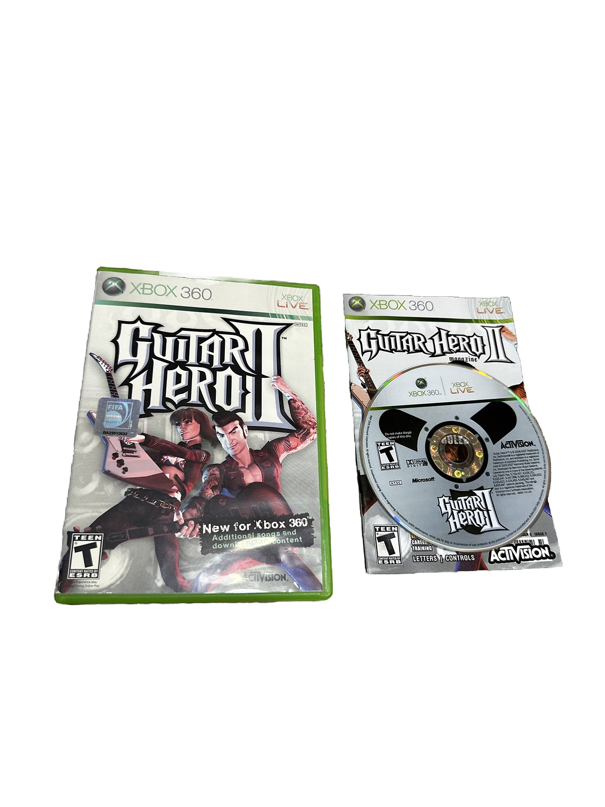 Guitar Hero Warriors of Rock Wireless Guitar (Xbox 360) W Guitar Hero 2 Game