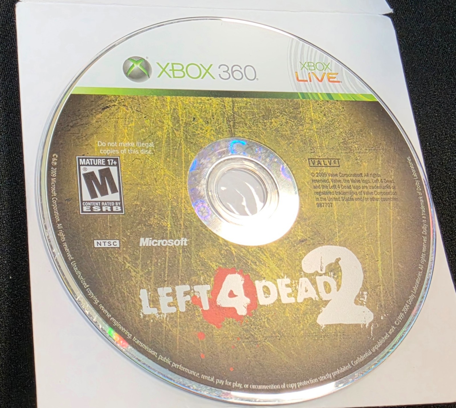 Left 4 Dead 2 (Xbox 360, 2009) Disc Only