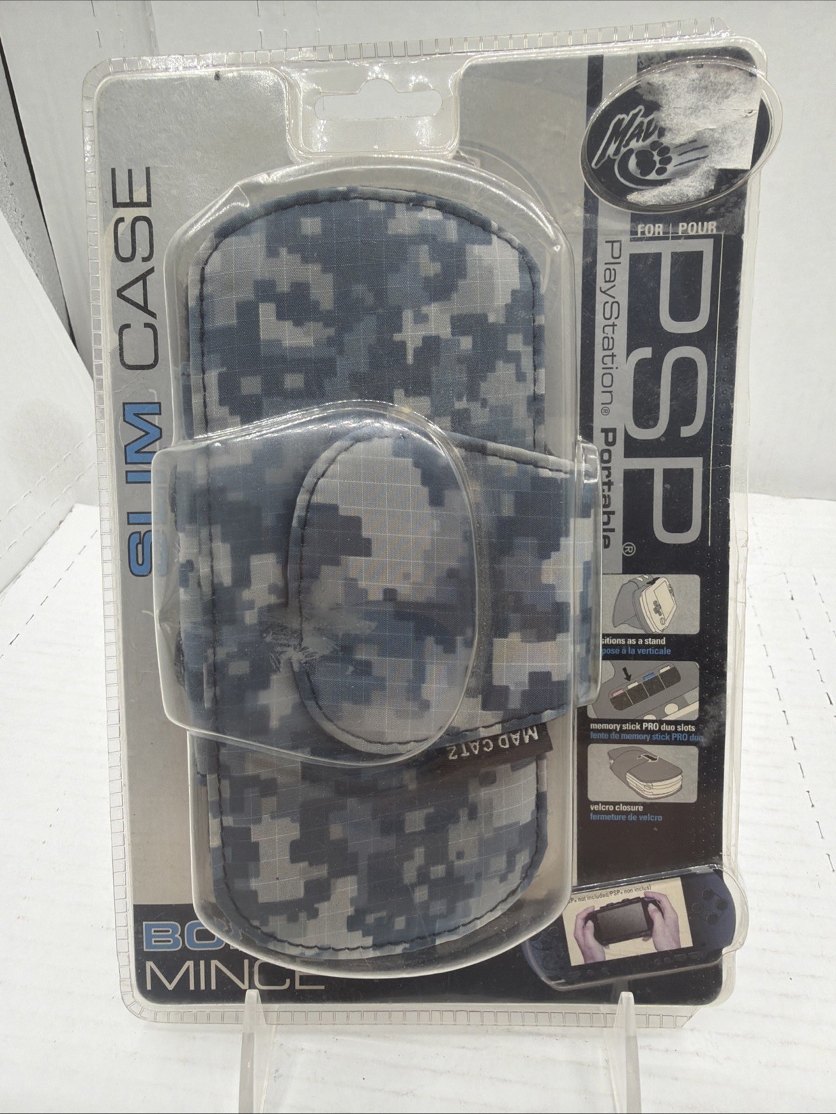Madcatz Slim Case PSP Blue Camo Open Package