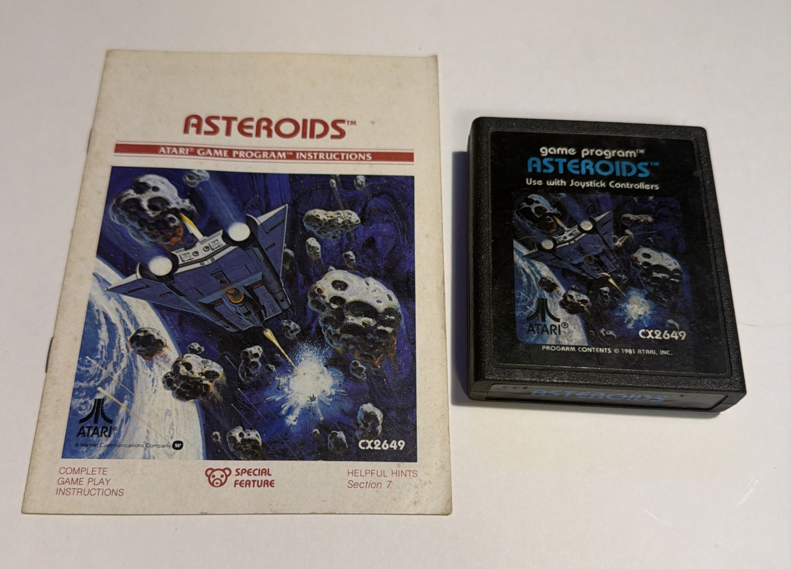 Asteroids (Atari 2600, 1981) w/ Manual Cleaned & Tested