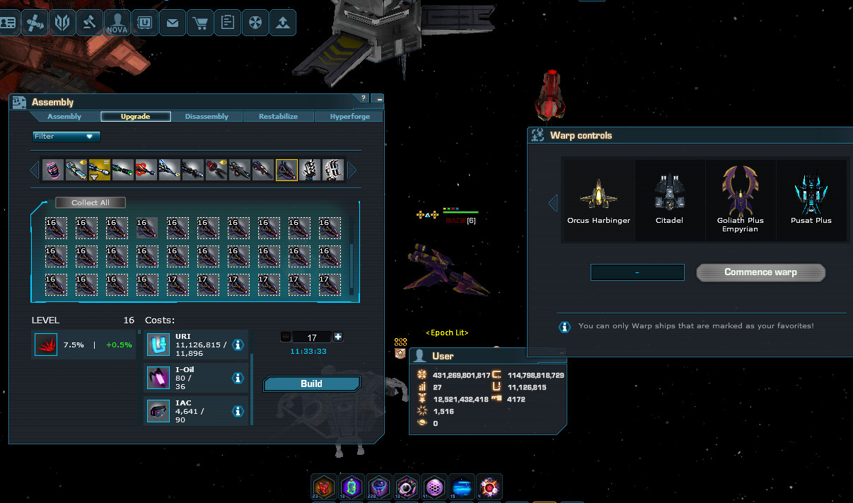 Dark Orbit| Global PVE(gbl1) – Colonel | RINGS | 11mURI | ORCUS(11+11+7 honor)