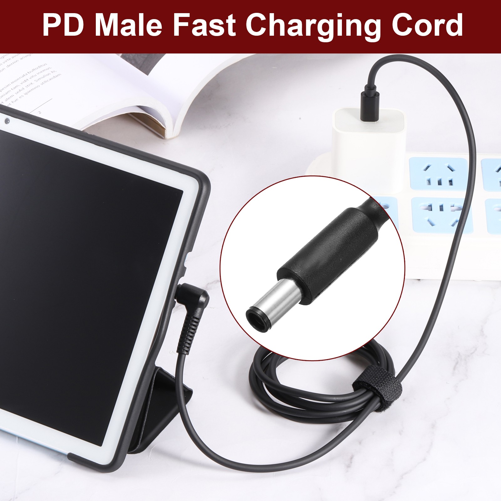 4.9FT USB C to DC PD Power Fast Charging Cable, 7.4mmx5mm 65W/20V(Black)