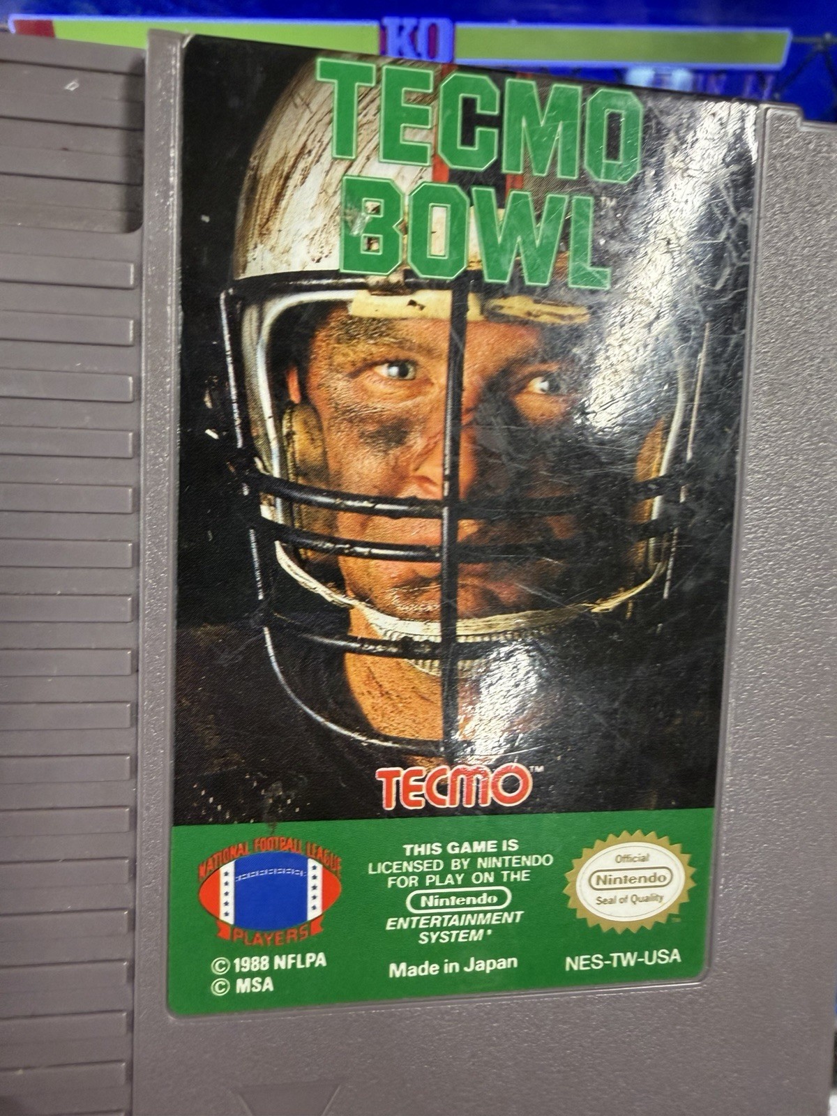 1990 NES Tecmo Bowl Oval SoQ Cart Circle SoQ Box – SUPER CLEAN Manual!