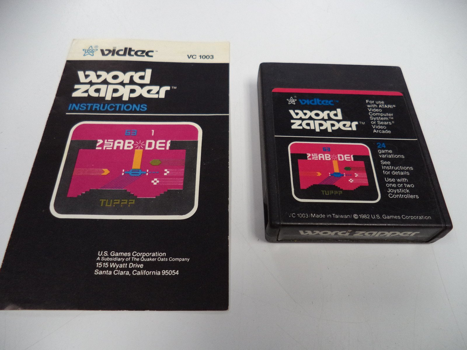 Word Zapper ATARI 2600 Game Cartridge with Instruction Booklet VIDTEC U.S. GAMES