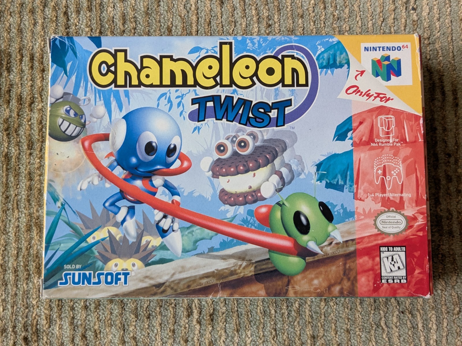 Chameleon Twist Nintendo 64 N64 100% Complete CIB Tested Working