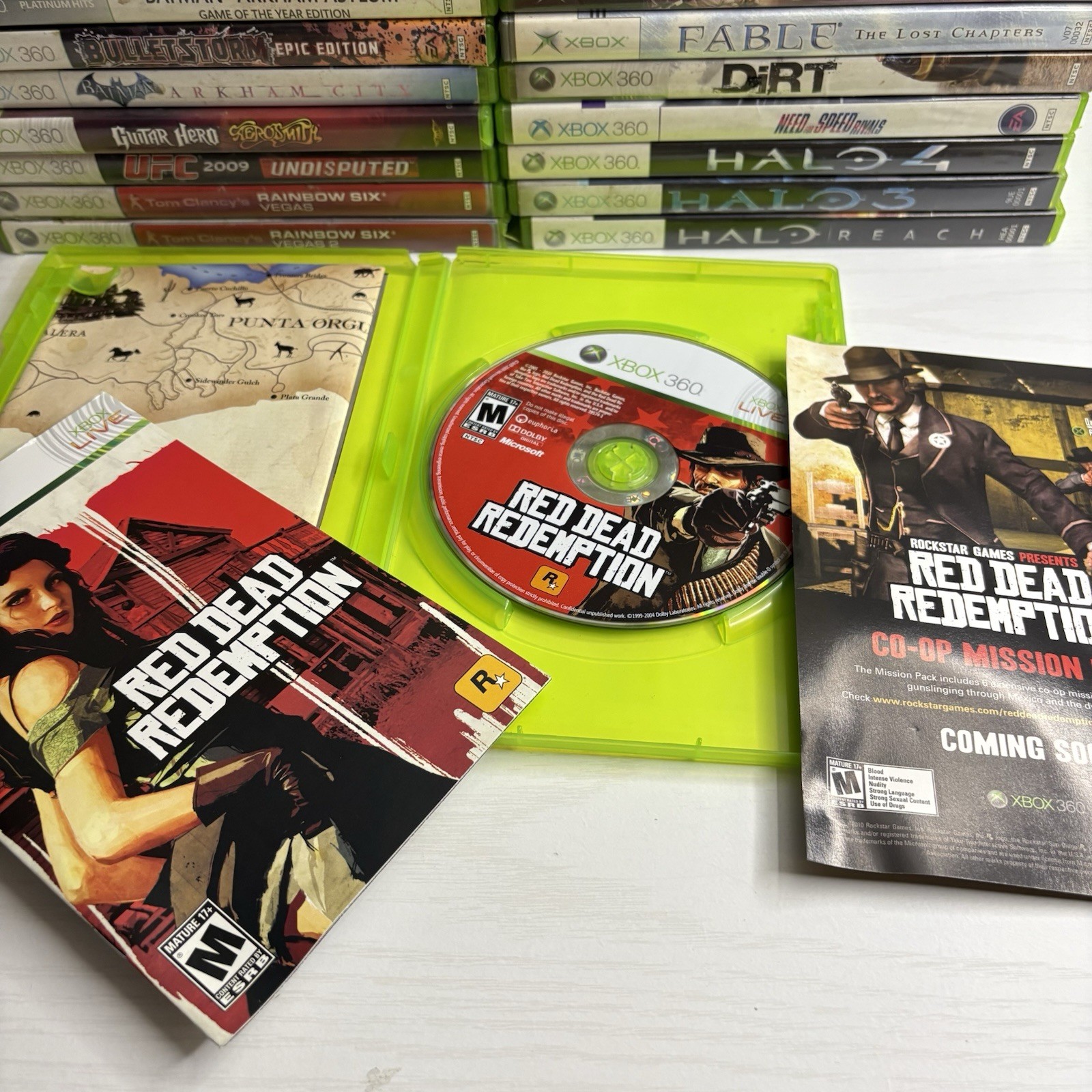 Xbox 360 Elite 120GB Bundle With 26 Games GTA V Red Dead Halo Gears Tested Works