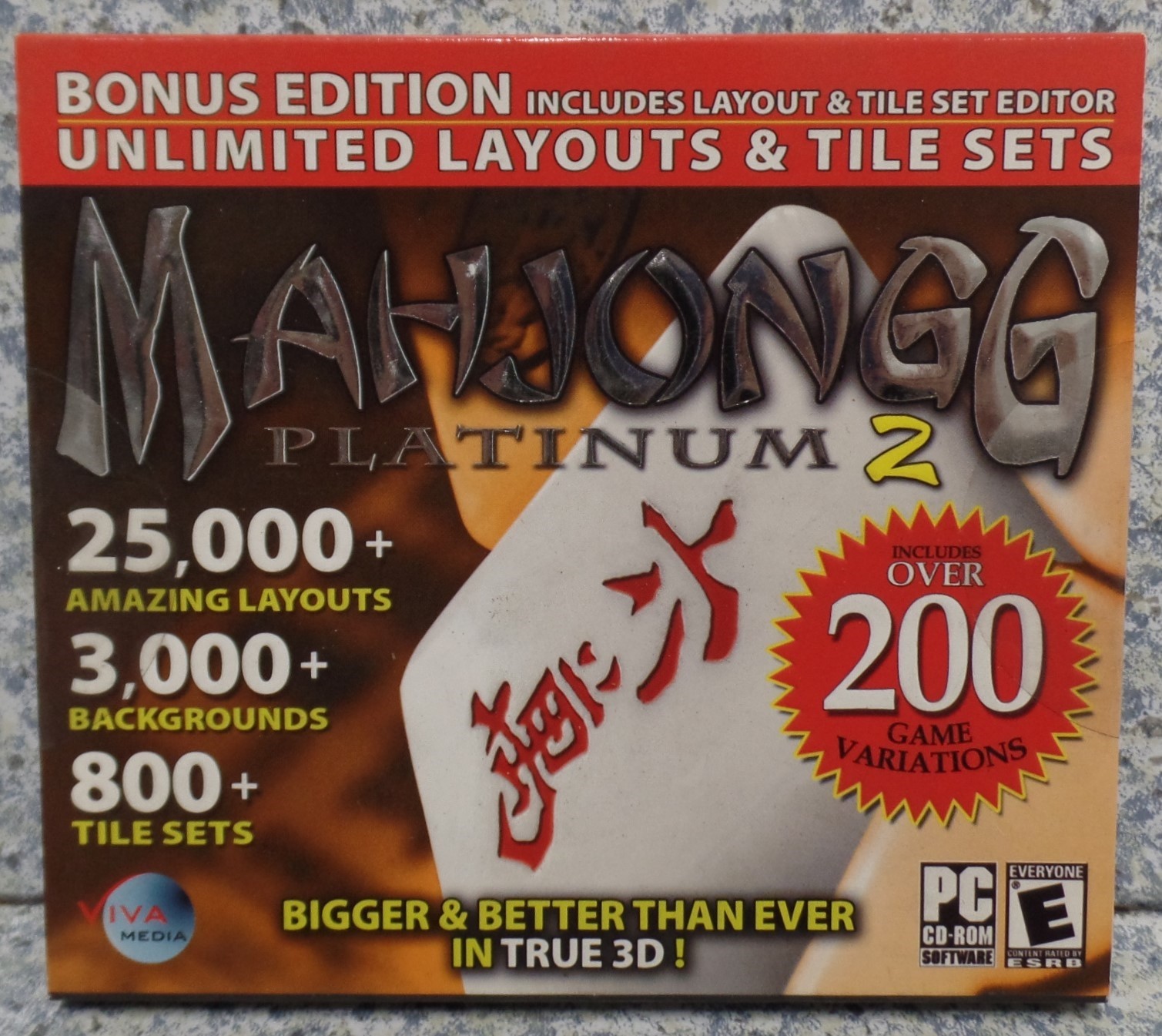 Video Game PC Mahjongg Platinum 2 Bonus Edition over 200 variations NEW Jewel