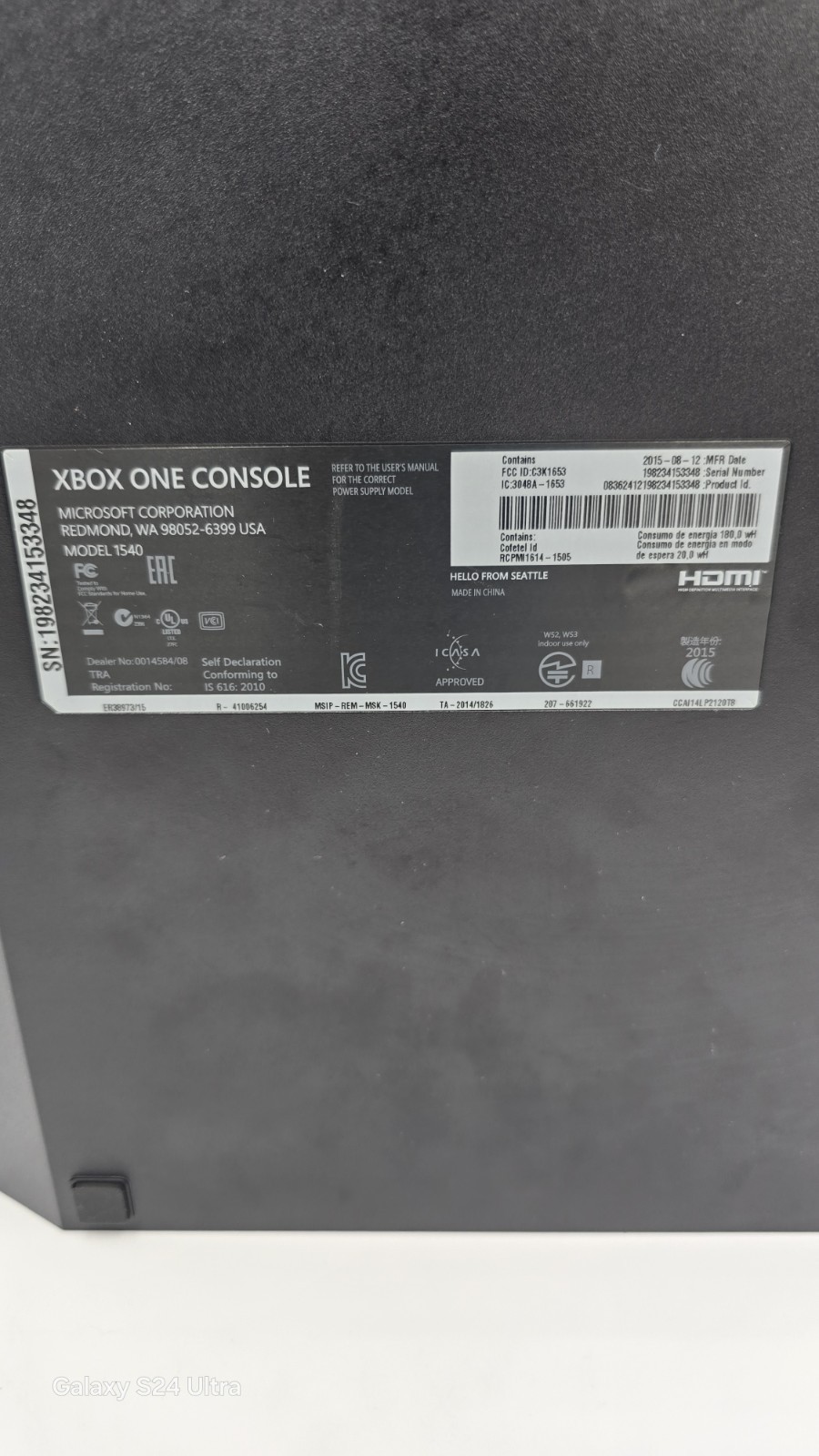 Xbox One 1540 Home Console Blu-Ray Compatible White/black (2015) Microsoft