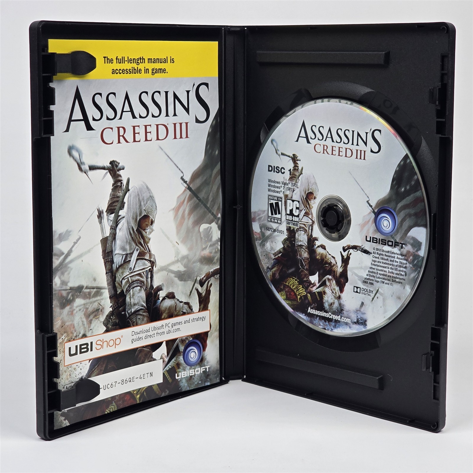 Assassin’s Creed III 3 (PC DVD-ROM) CIB COMPLETE with Key