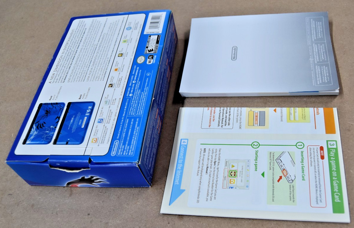 Nintendo 3ds XL Pokémon Blue edition w booklets Manuals BOX ONLY #2101