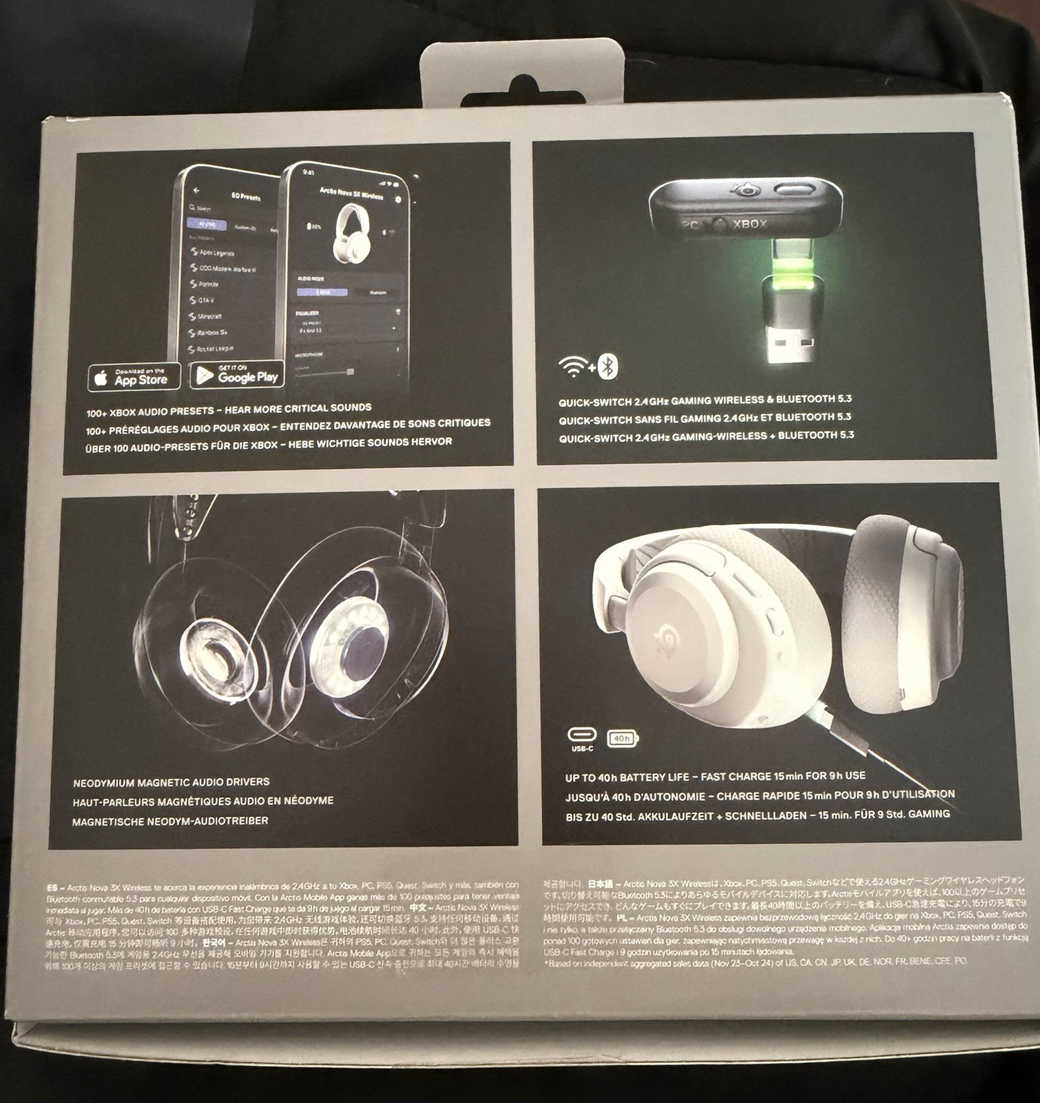 SteelSeries Arctis Nova White 3X Wireless Bluetooth Gaming Headset Xbox 61690