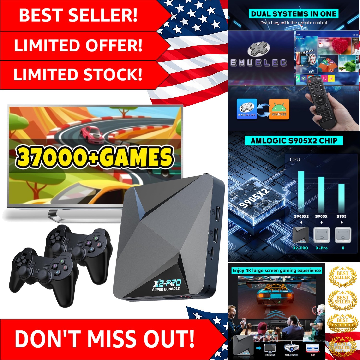 Experience 4K Gaming with Super Console X2 Pro: 37,000 Classics & EmuELEC 4.6