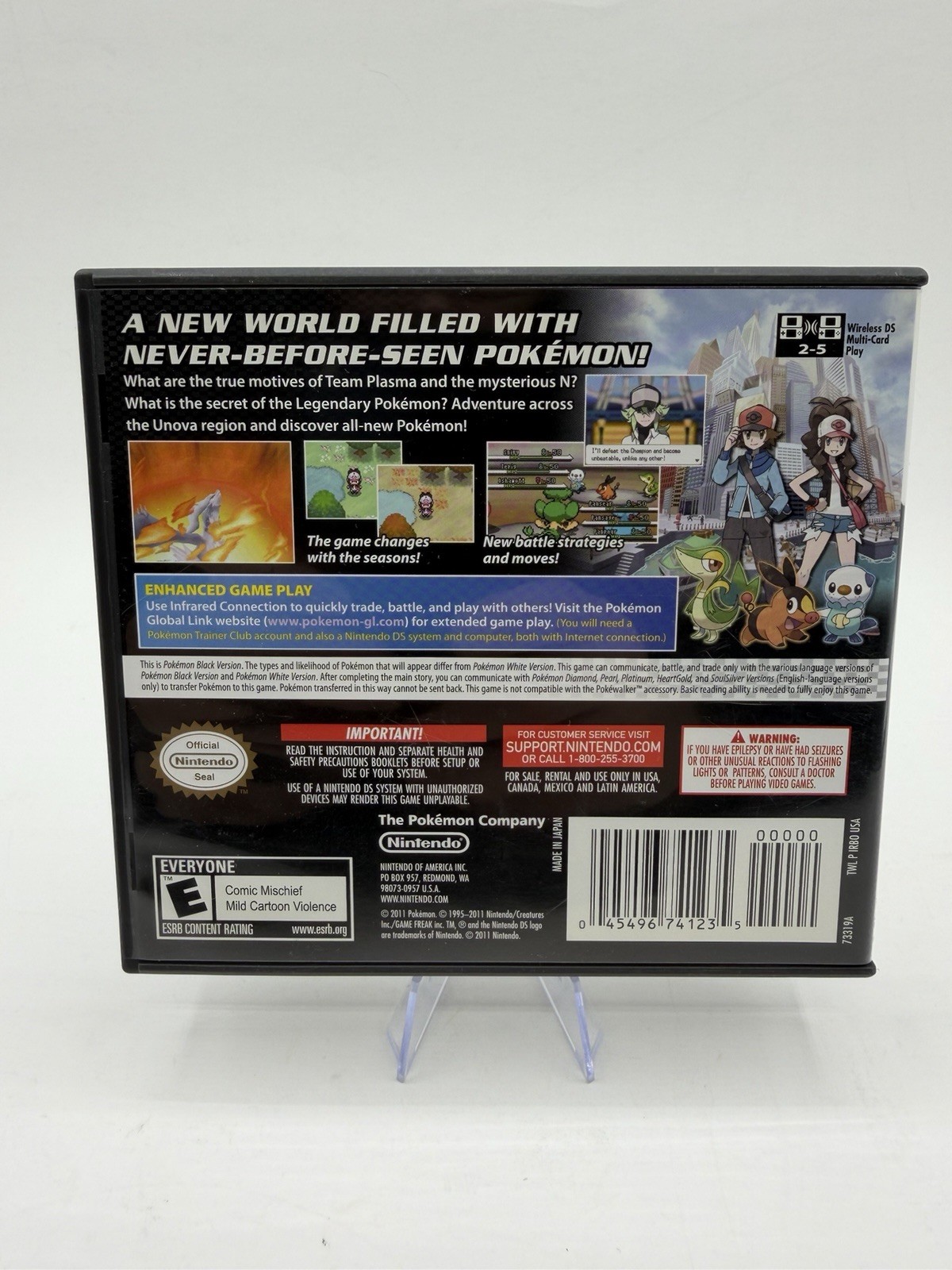 POKEMON BLACK VERSION NINTENDO DS AUTHENTIC TESTED MINT CLEAN 1st Print