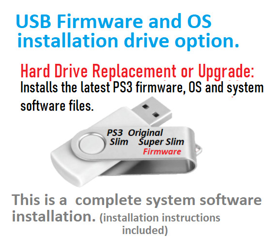 PS3 Internal Hard Drive 1TB USB OS Firmware Installation Drive