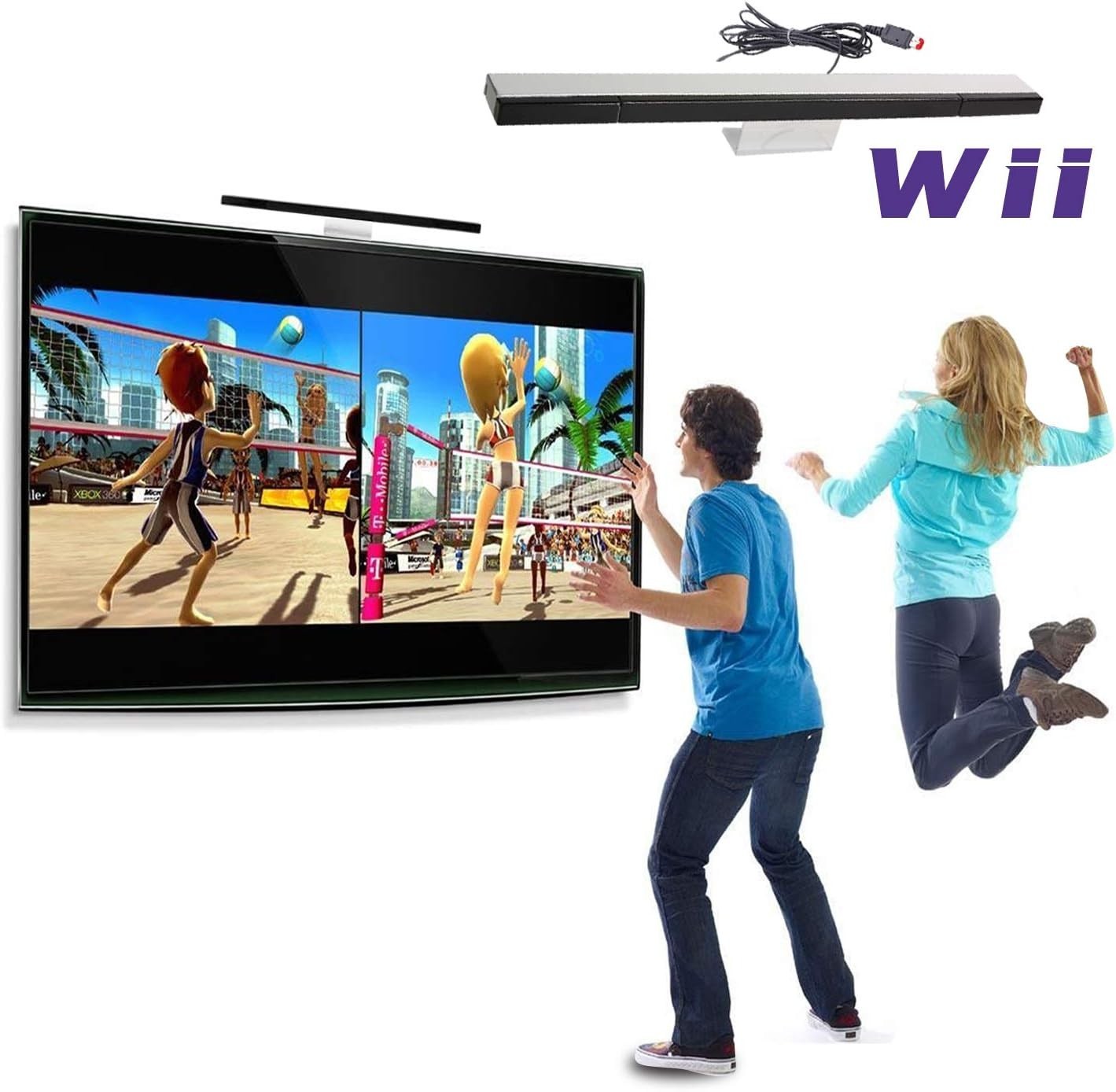 Sensor Bar for Wii, Replacement Wired Infrared Ray Sensor Bar for Wii U Console