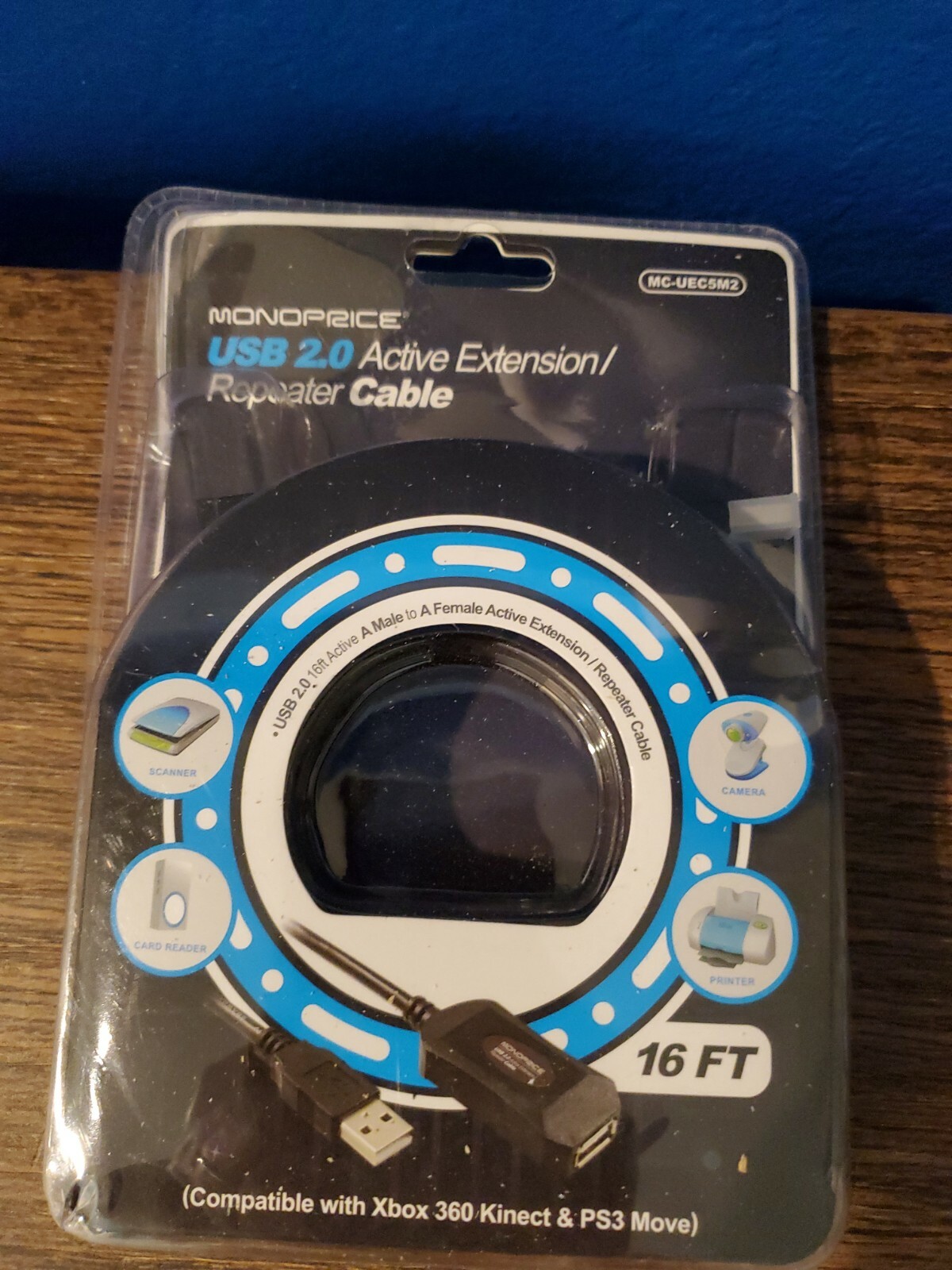 Monoprice 16ft 5M USB 2.0 A Male to A Female Extension/Repeater Cable MSRP $16