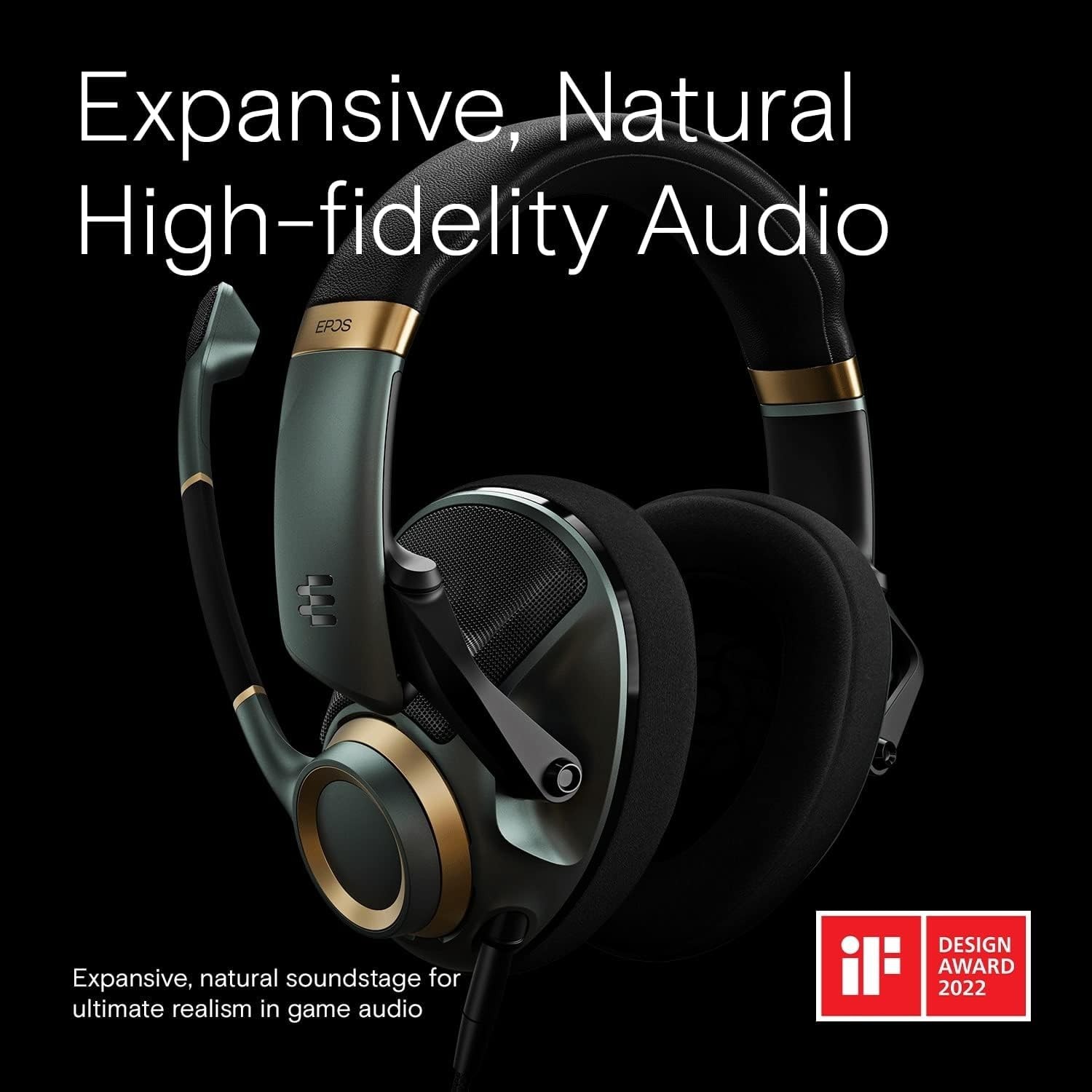 EPOS H6Pro Open Acoustic Gaming with Mic – Immersive Sound, Lightweight Green