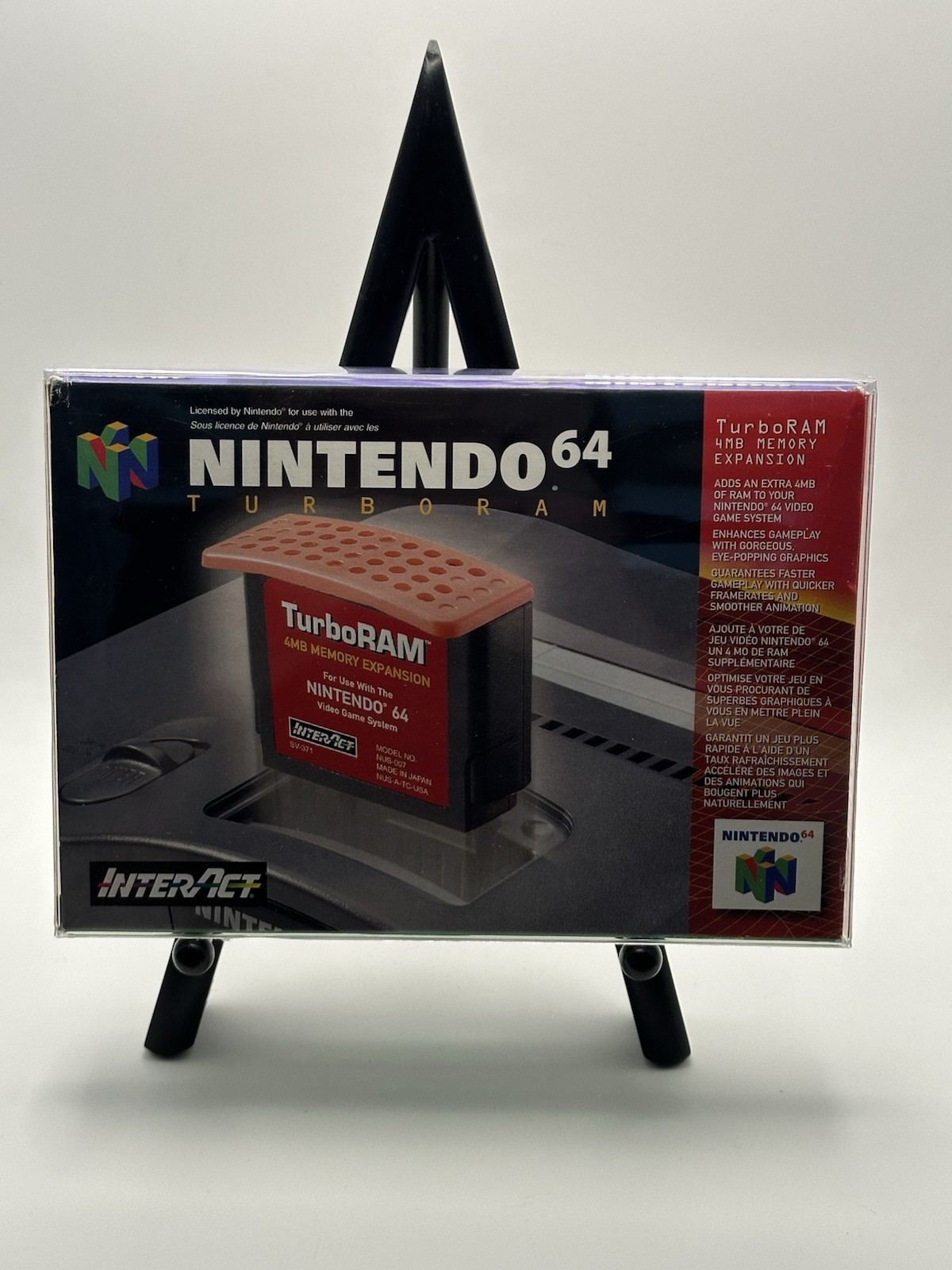 NINTENDO 64 TURBO RAM 4MB MEMORY EXPANSION TRANSFER PAK INTERACT W BOX CIB N64