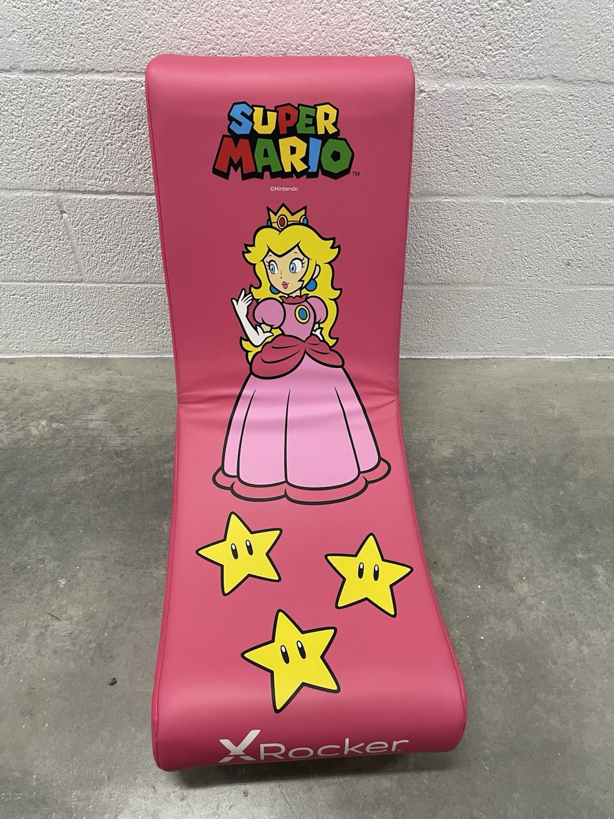 X Rocker Super Mario Princess Peach Pink Floor Gaming Rocker Chair Rare HTF EUC