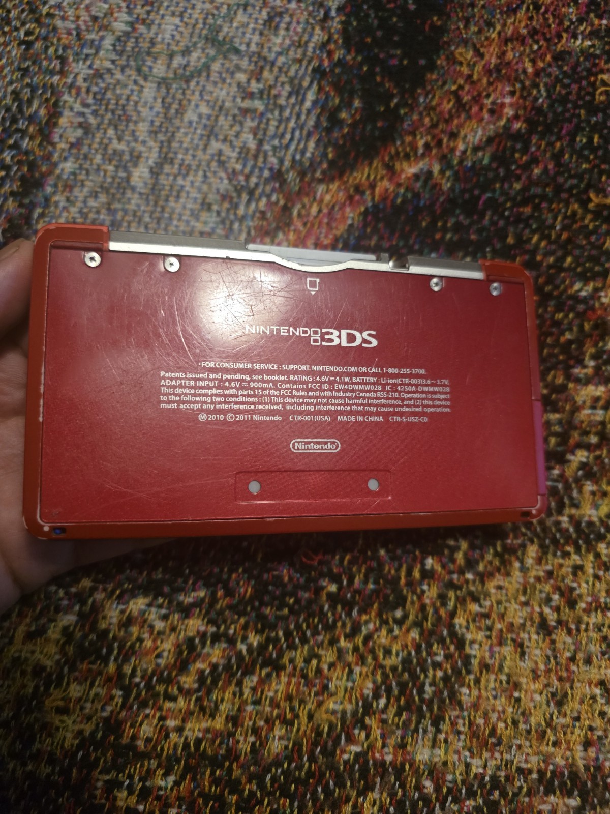 Nintendo 3DS Handheld System – Flame Red W/ Donkey Kong Country Returns 3D READ