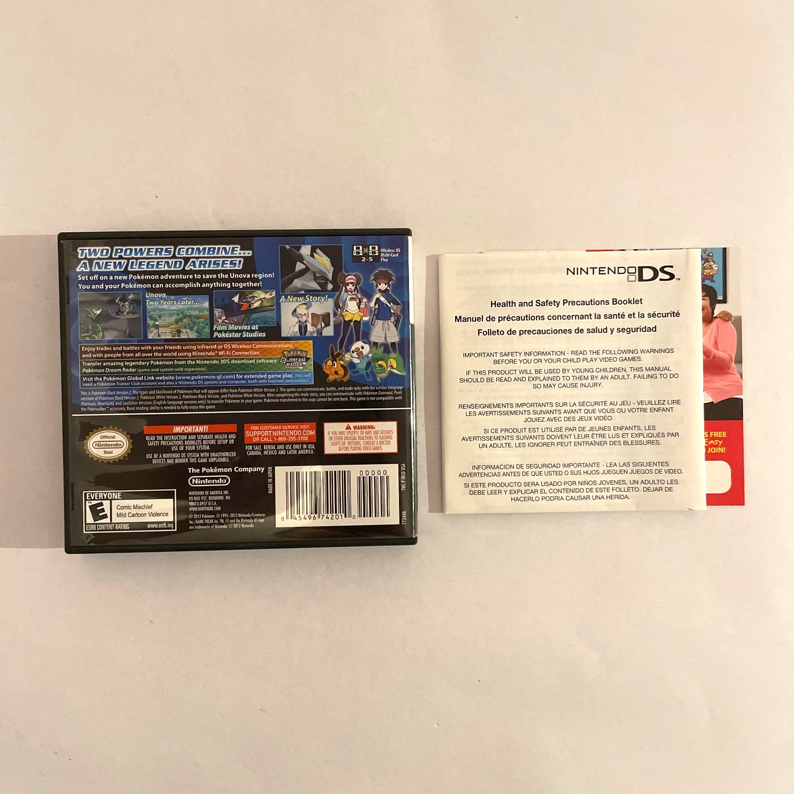 Nintendo Ds Case & Inserts ONLY – Pokemon Black Version 2