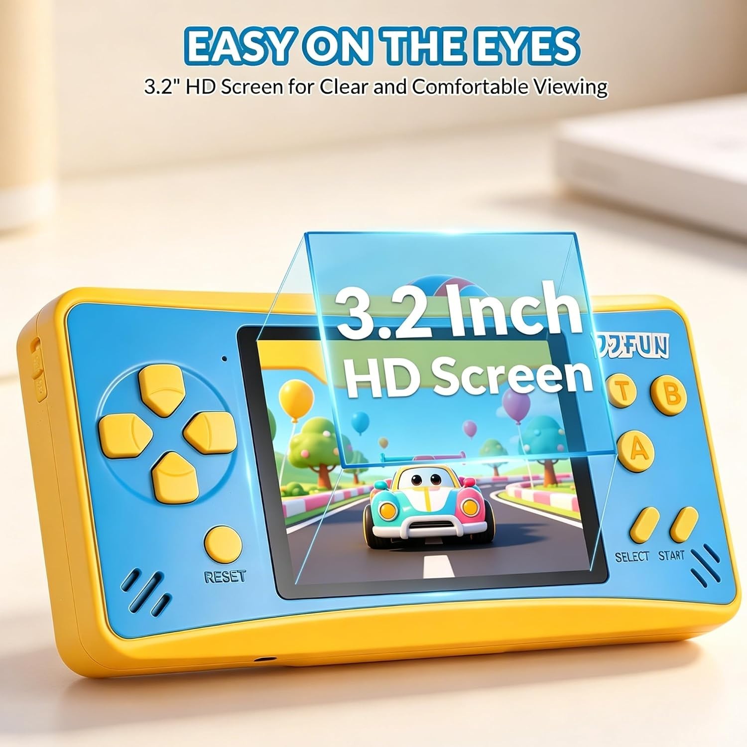 Safe & Fun Portable Gaming Console – 3.2″ Screen, 168 Built-in Games for Kids