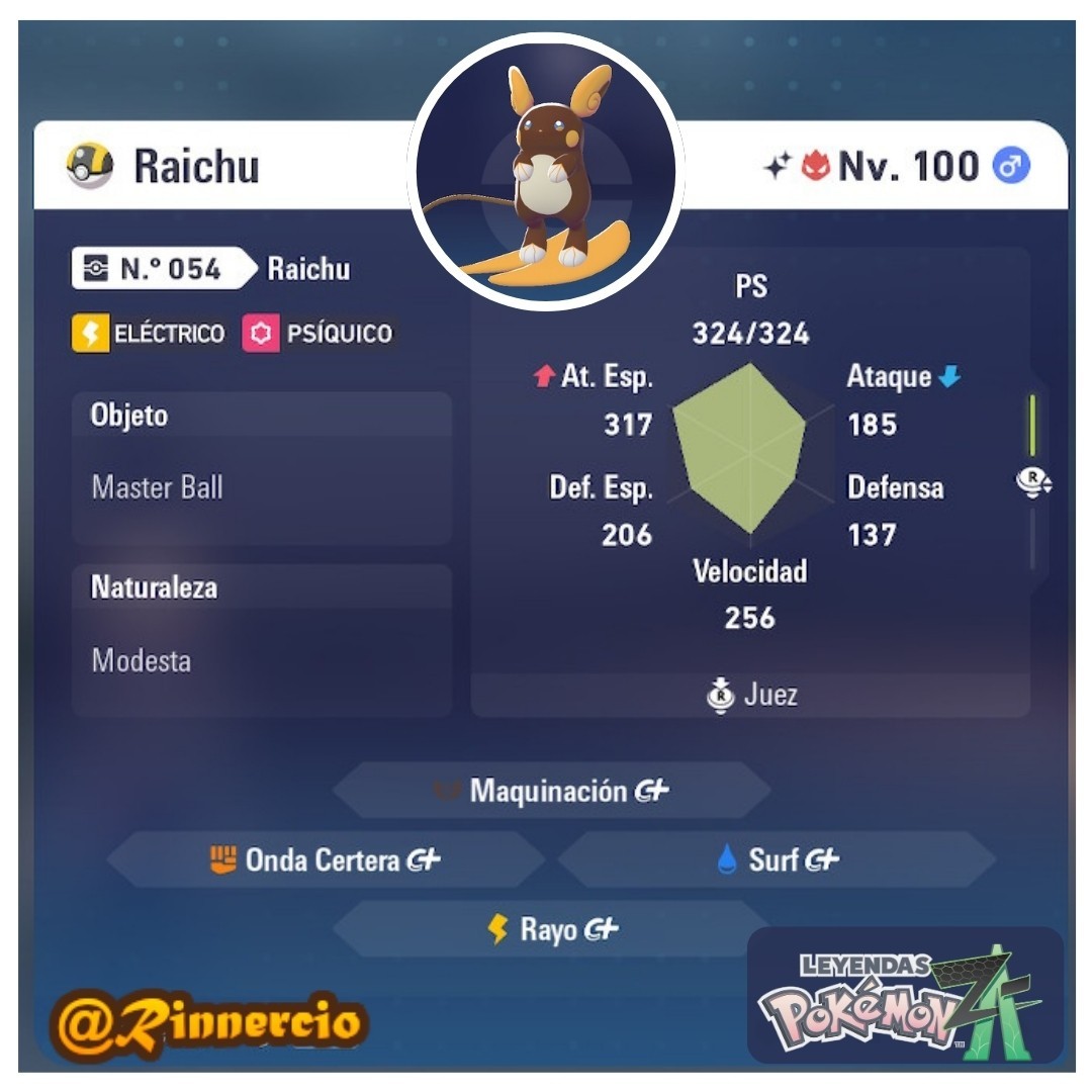 Alolan Raichu Shiny Alpha Competitive for Pokemon ZA Legends + Free Masterball