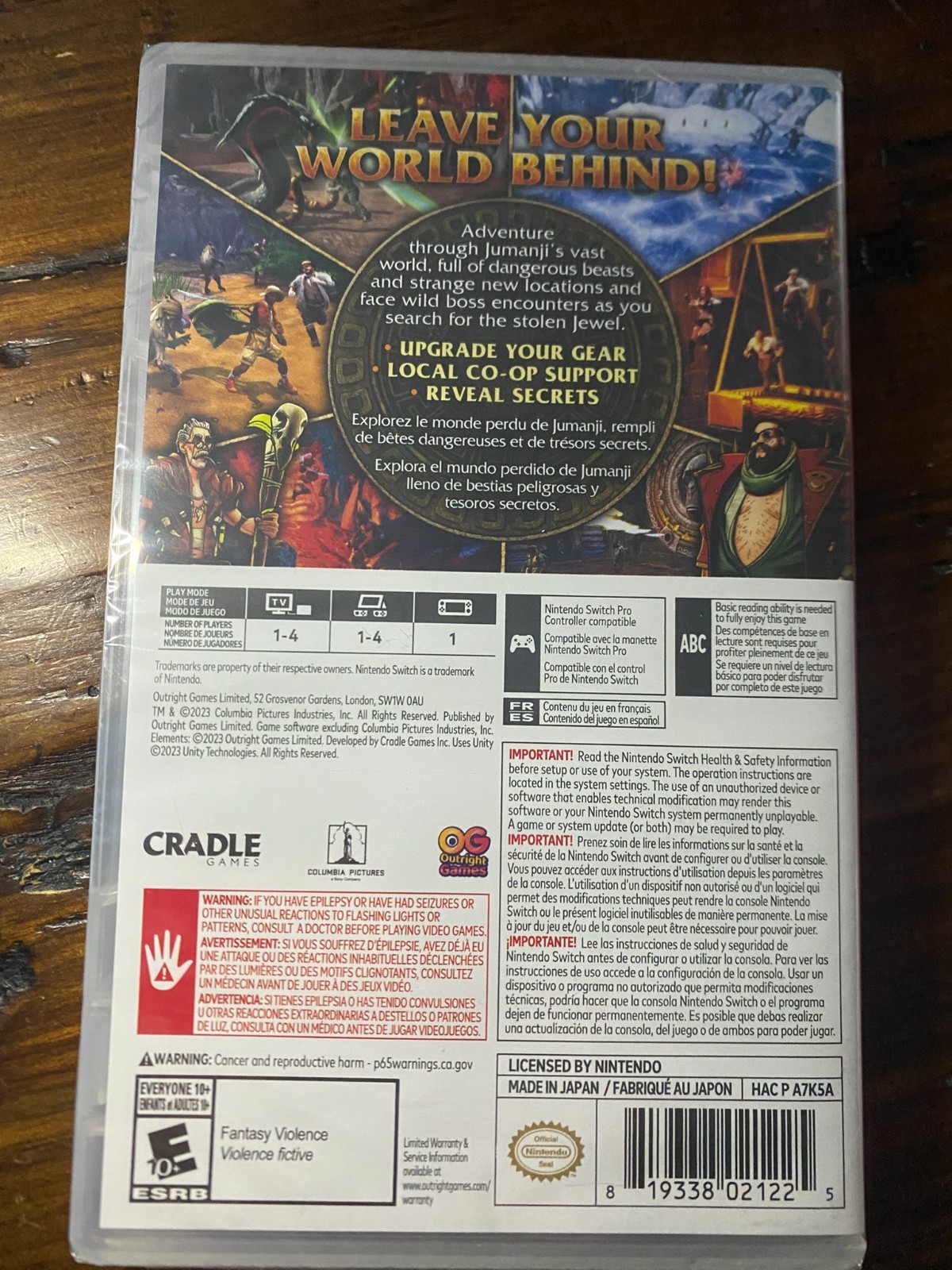 NEW SEALED Nintendo Switch JUMANJI WILD ADVENTURES by Outright Games