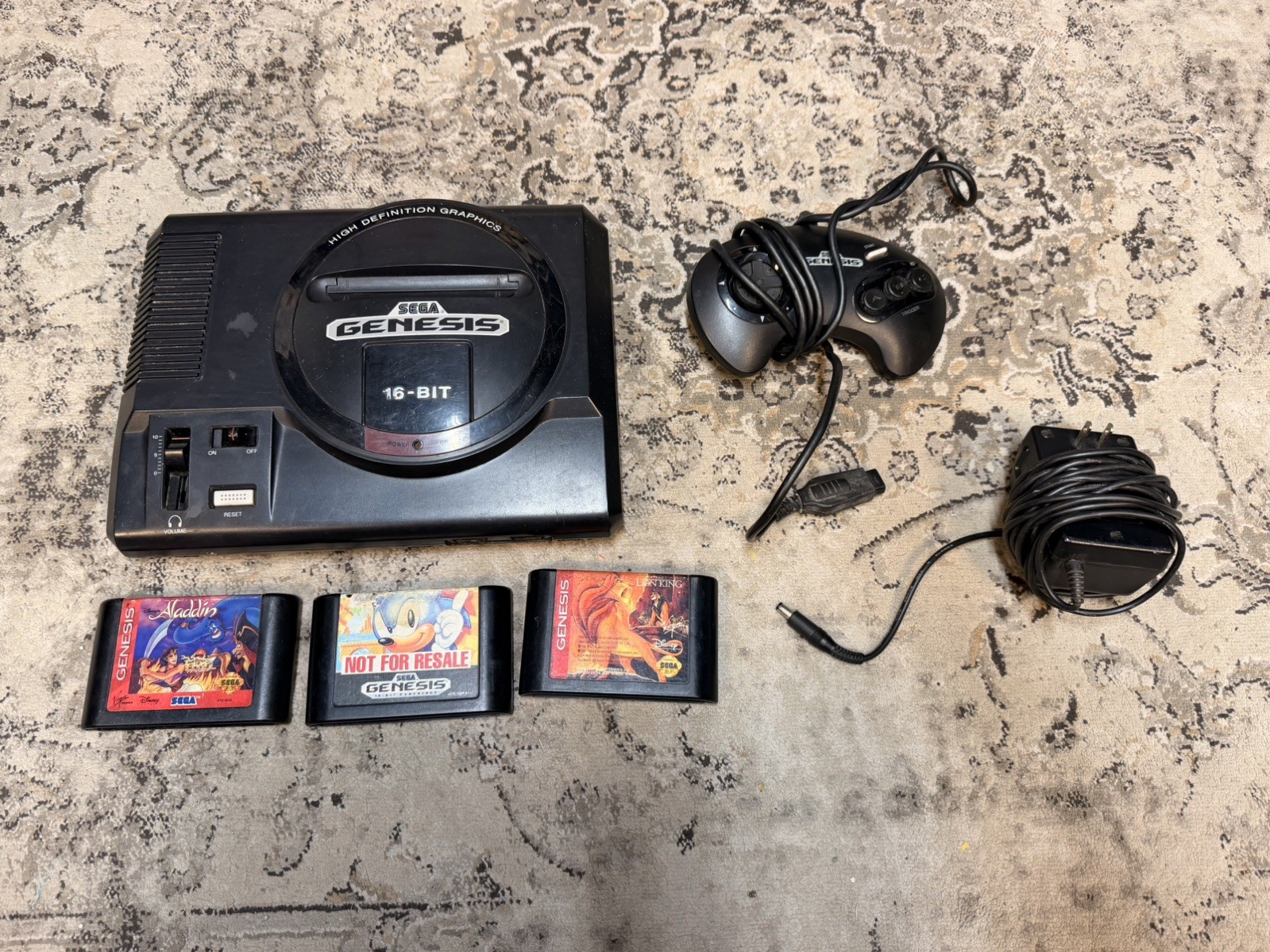 Sega Genesis 16-Bit Model 1601 w/Games for Parts/Repair Sold As Is Not Tested