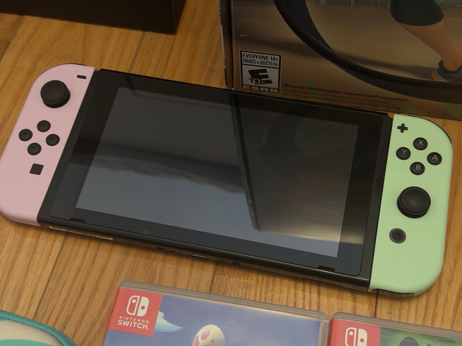 Nintendo Switch Console Bundle Dock 2 Joy-Con Sets Ring Fit 4 Games