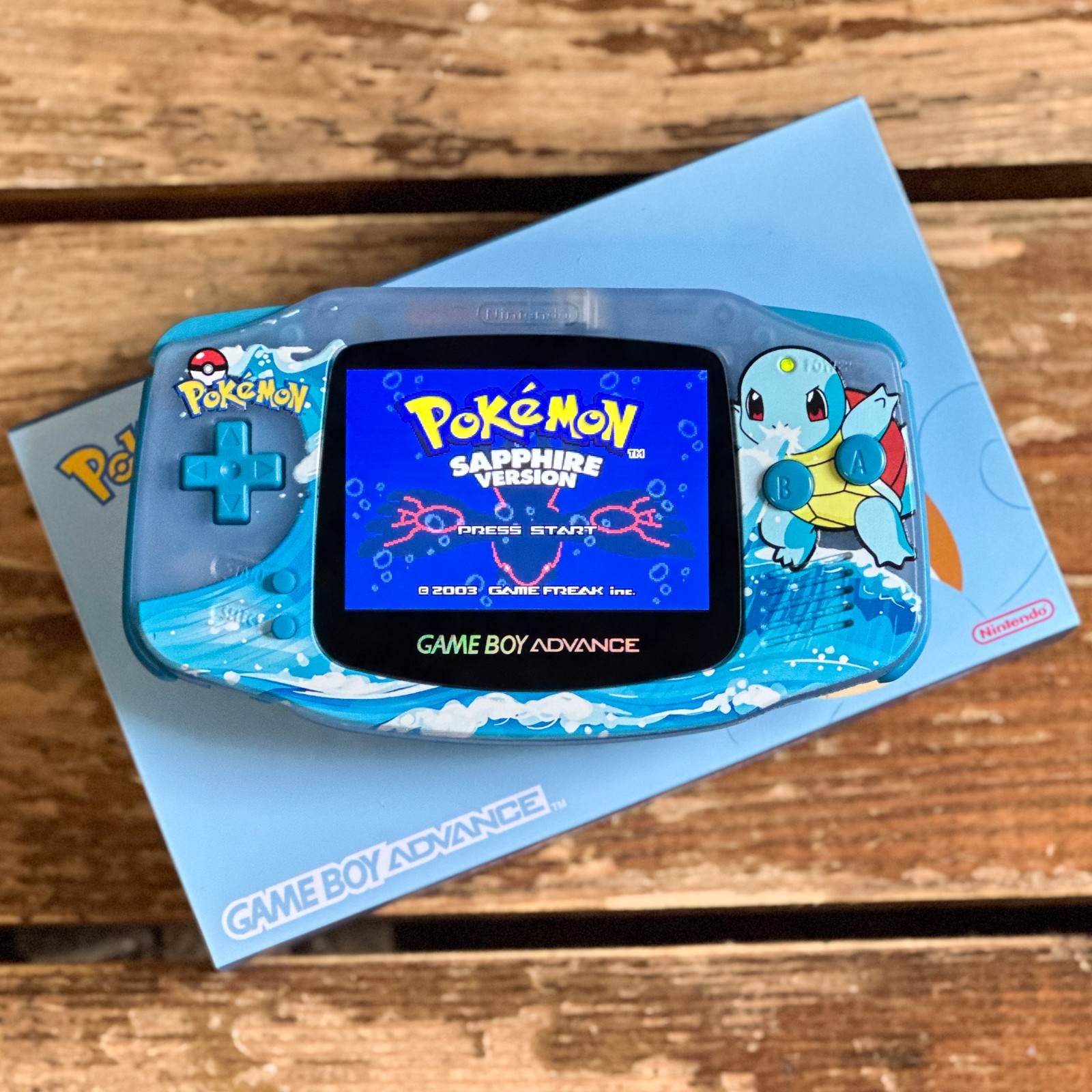 Nintendo Game Boy Advance GBA 3.0 M2 IPS Pokemon Console SQUIRTLE USB-C Battery