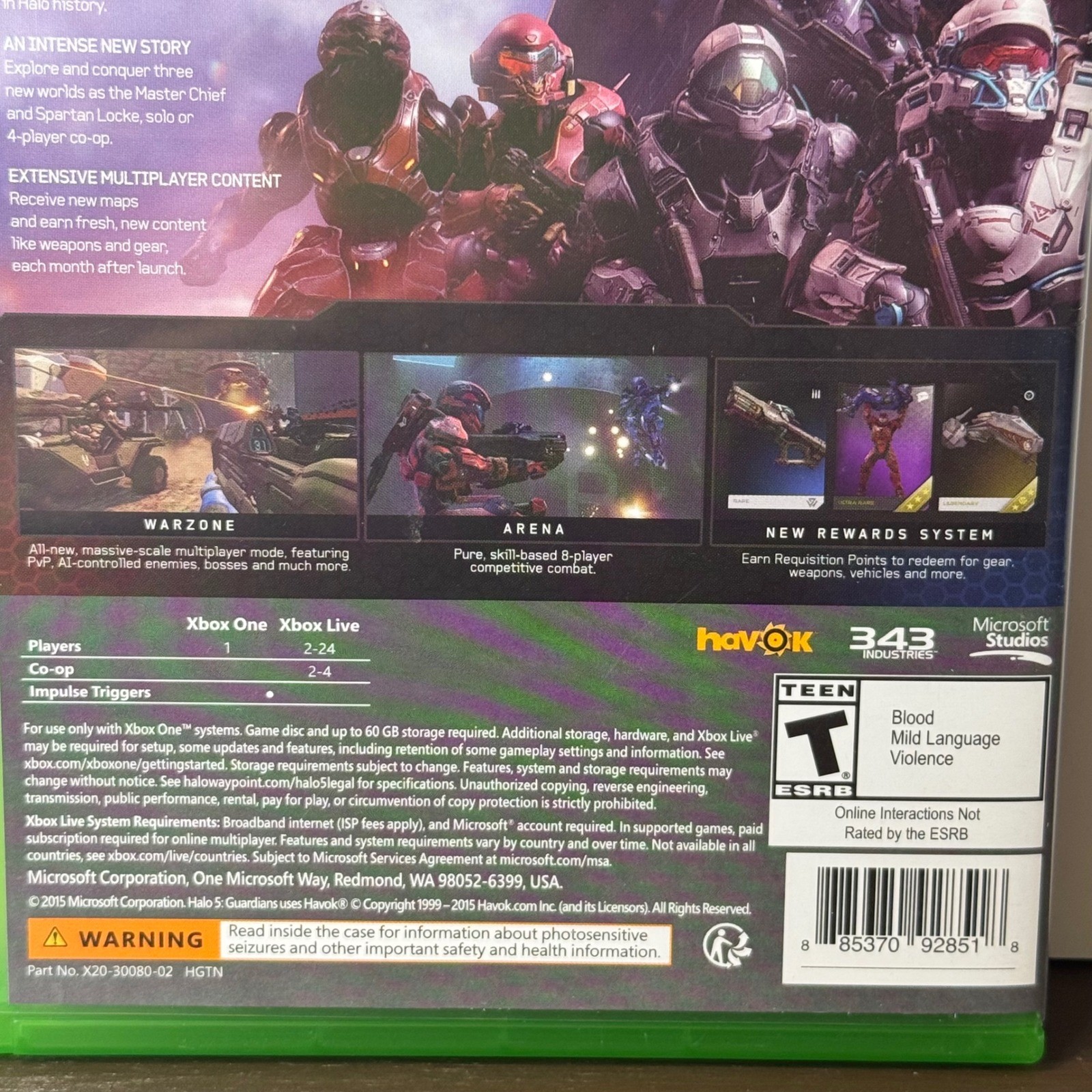 Xbox One Game Halo 5 Guardians Microsoft FPS Shooter Master Chief Locke